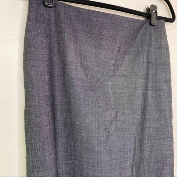 MaxMara Charcoal Gray Silk Blend Pencil Skirt 12 - Picture 2 of 6